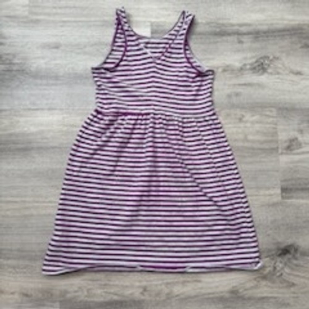 Old Navy Girls Striped Dress Purple White‎ Sleeveless Casual Kids Size M (8)